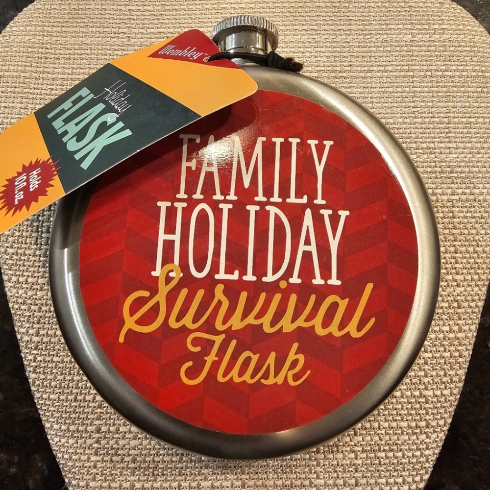 Wembley Stainless Steel Family Holiday Survival Novelty Flask